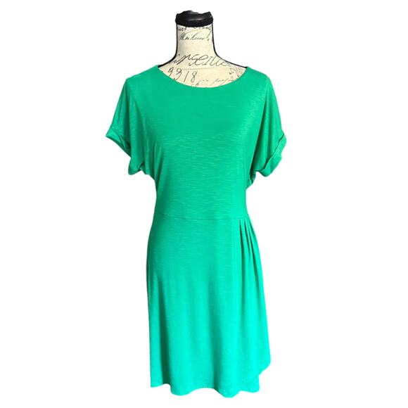 Chaps Green Faux Wrap Knit Dress Size Large NWOT - Picture 3 of 7
